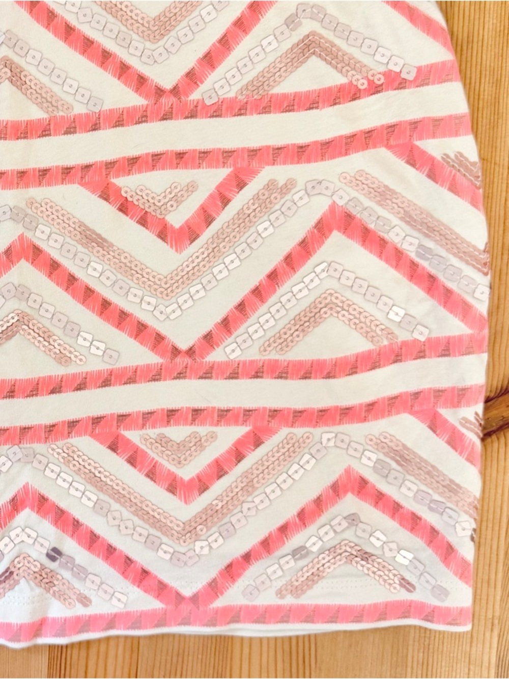 Express Sequin Mini Skirt Chevron Size Small Silver Gold Festival Geometric - Picture 2 of 7